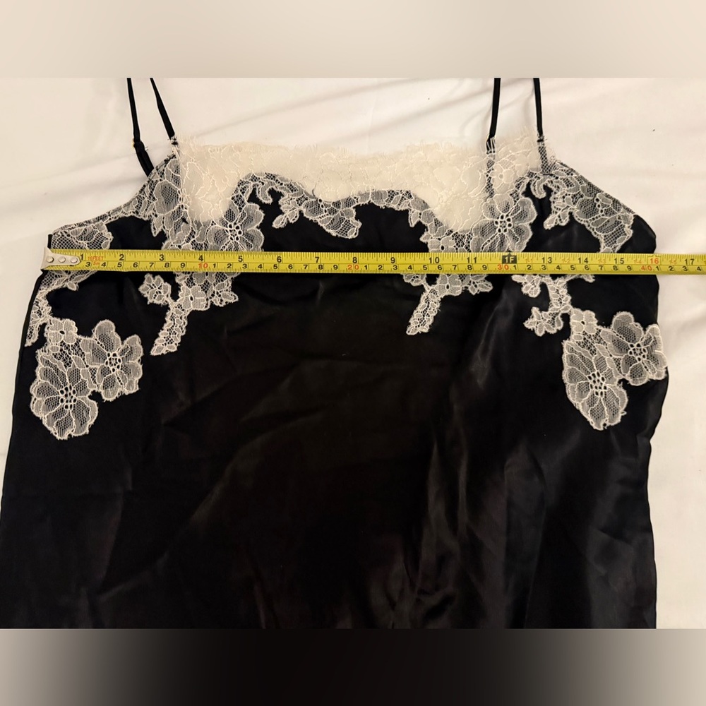 Victoria’s Secret VS Black Satin Lace Slip Dress Y2K Coquette Lingerie Mini - Picture 12 of 15